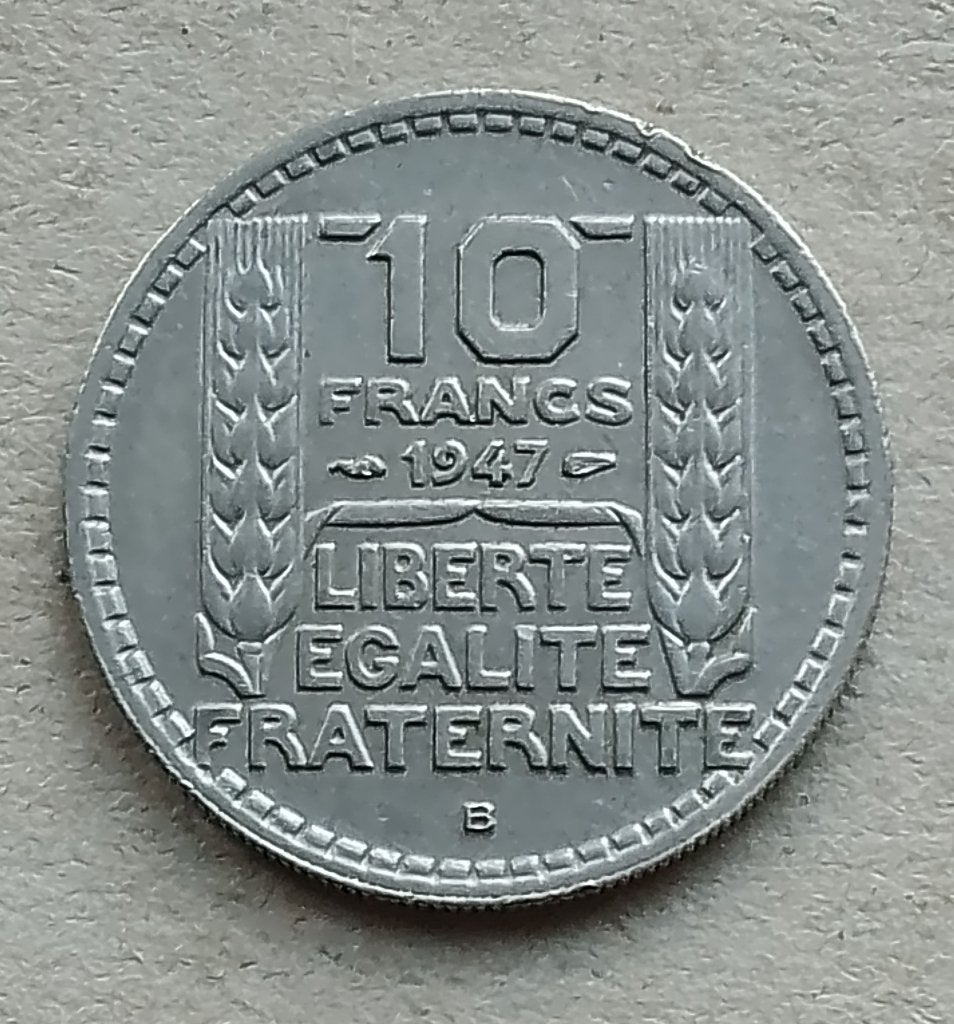 Frankrijk, 10 francs 1947 B, Ophalen of Verzenden, Frankrijk, Losse munt