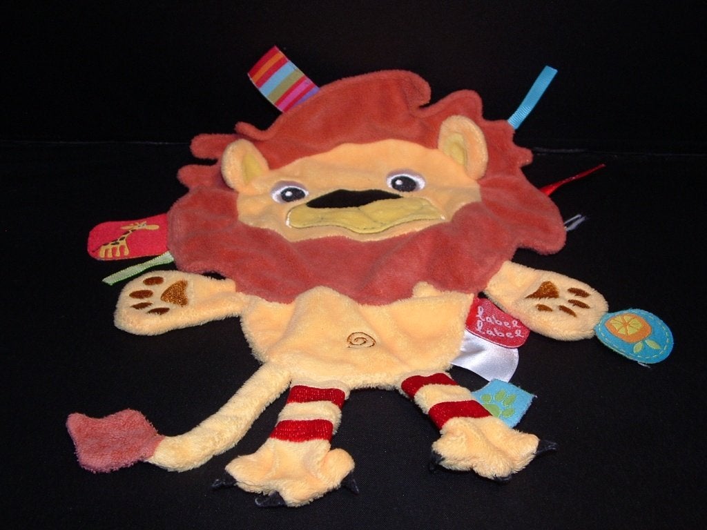 LABEL LABEL LEEUW KNUFFELDOEK VELOURS GEEL MET BRUINE, Verzenden, Nieuw, Overige typen
