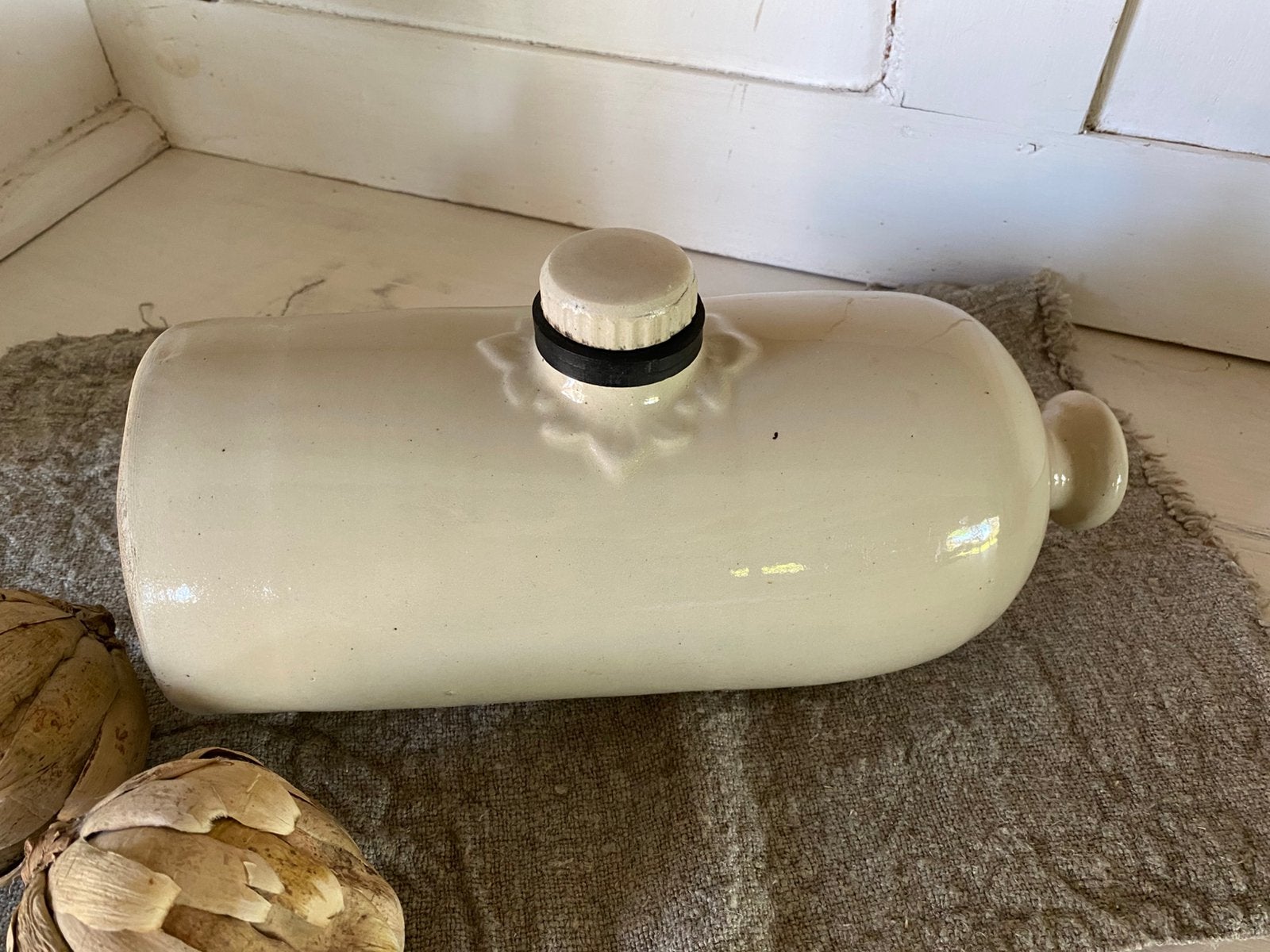 Brocante oude steengoed warmwater kruik, Ophalen of Verzenden
