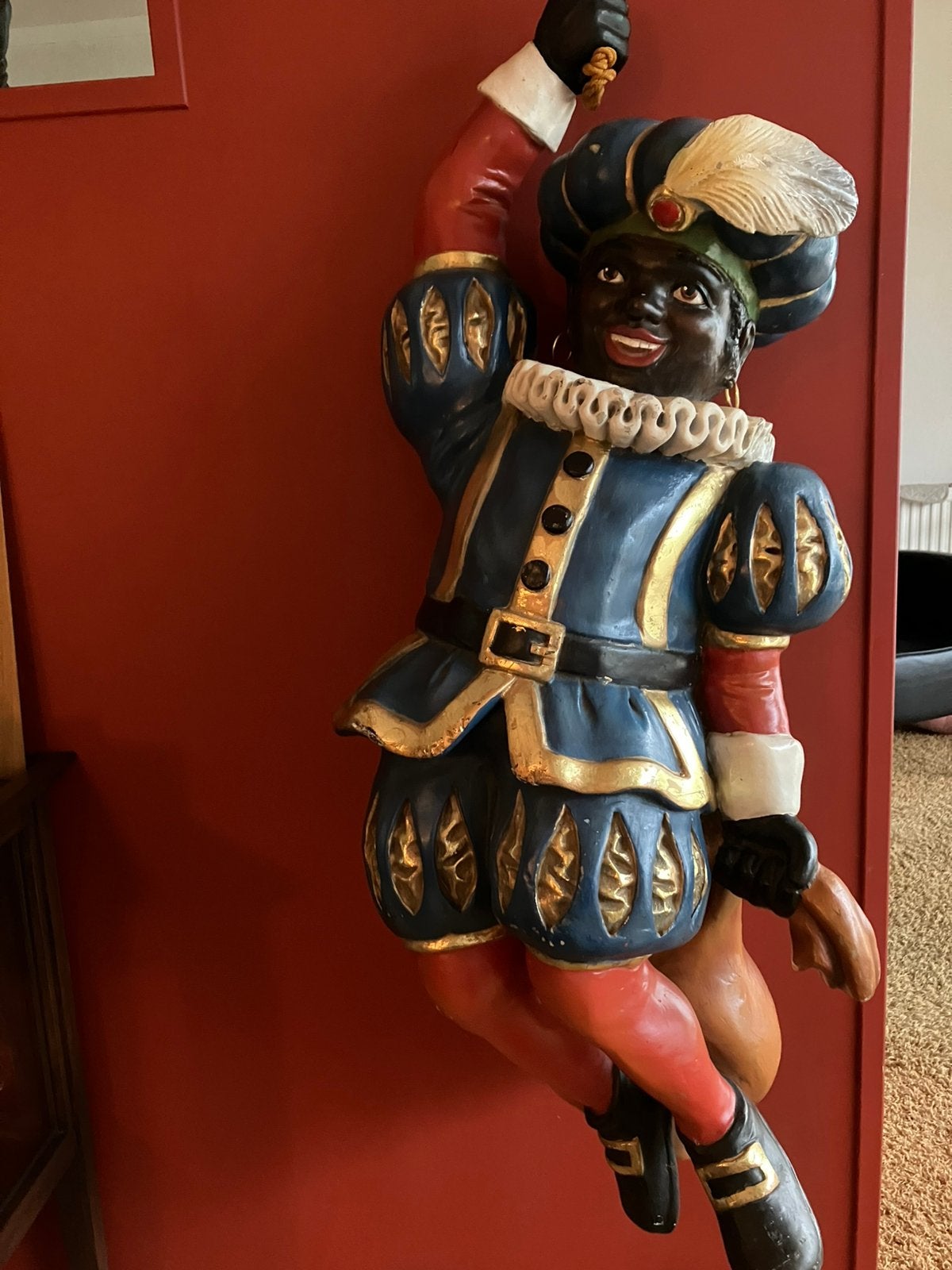Nostalgische hangende pop piet etalage, Diversen, Ophalen of Verzenden, Zo goed als nieuw