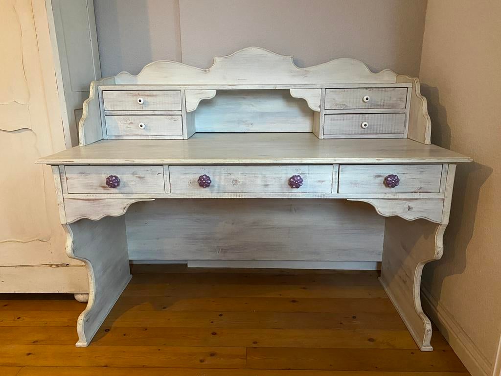 Brocante bureau / landelijk met losse opbouw, Ophalen, Zo goed als nieuw