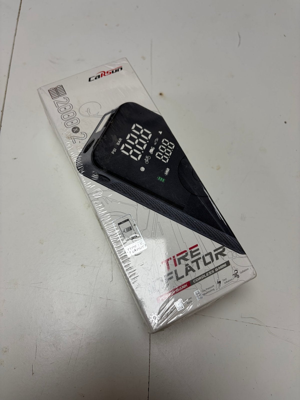 Carsun Draagbare Bandenpomp Tire Inflator zaklamp powerbank, Carsun, Nieuw, Ophalen of Verzenden, Service@carsun.com