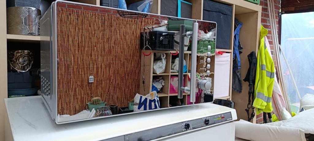 Camping Combimagnetron/oven 1000W, Witgoed en Apparatuur, Magnetrons, Zo goed als nieuw, Vrijstaand, Combimagnetron, 45 tot 60 cm
