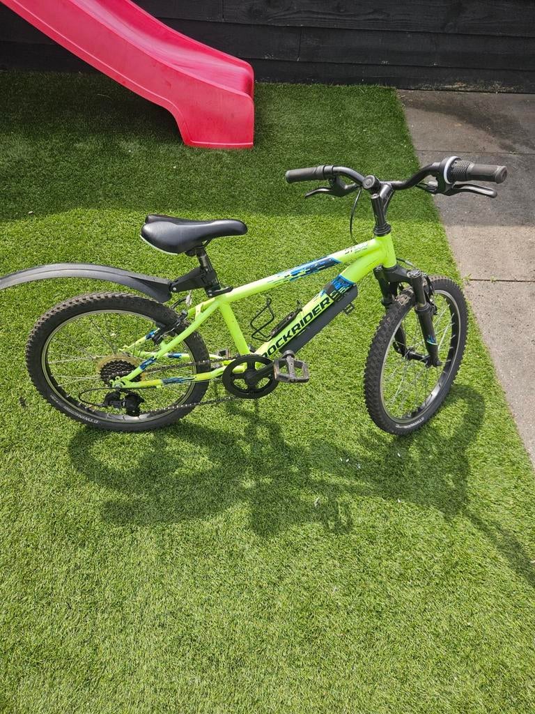Rockrider mountainbike 20 inch, Gebruikt, Velgrem, Aluminium, Ophalen of Verzenden