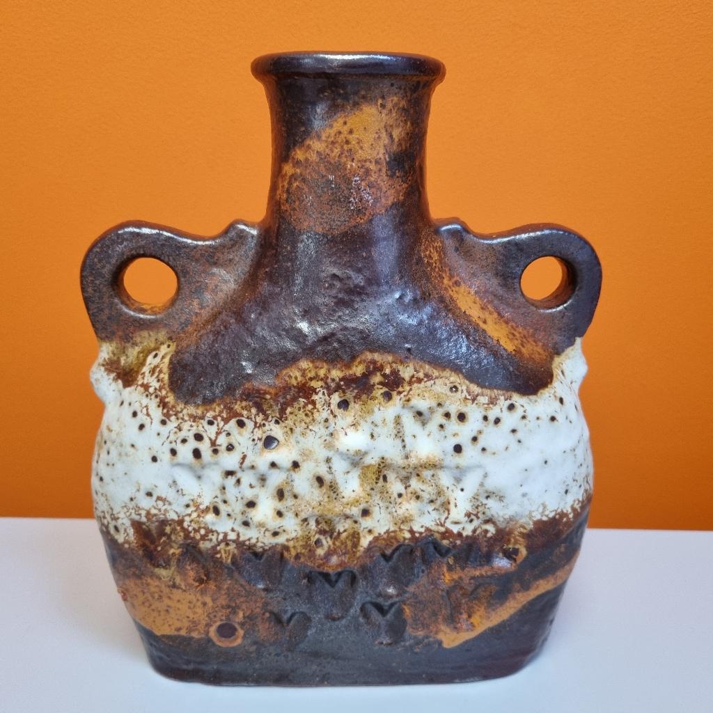 vintage fat lava vaas Carstens Tönnieshof West Germany 1970s, Gebruikt, Overige kleuren, Aardewerk of Porselein, Ophalen of Verzenden