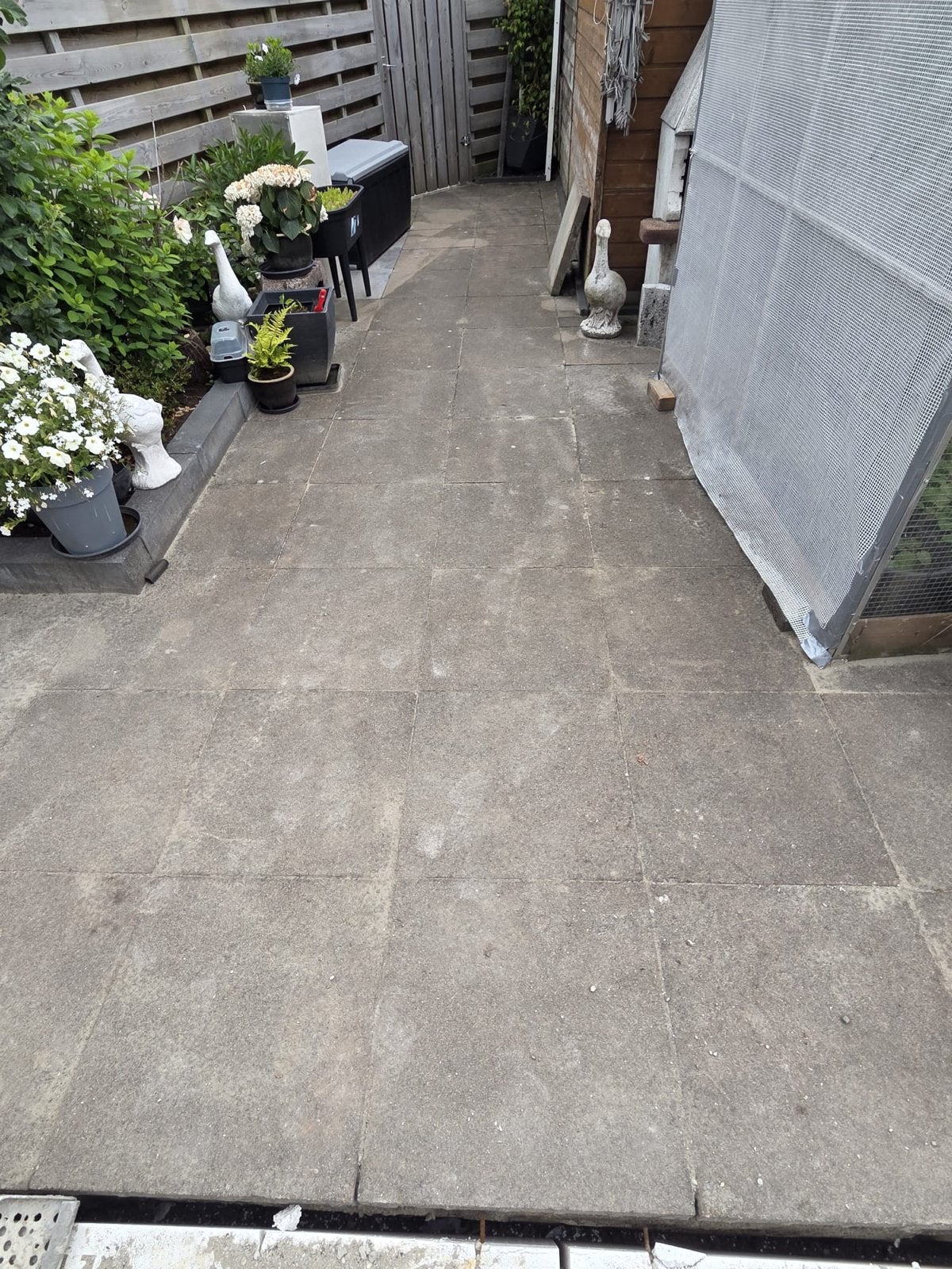 60x60 tegels - 61 stuks en restjes, Tuin en Terras, Tegels en Klinkers, Ophalen, Gebruikt, 10 m² of meer, Beton