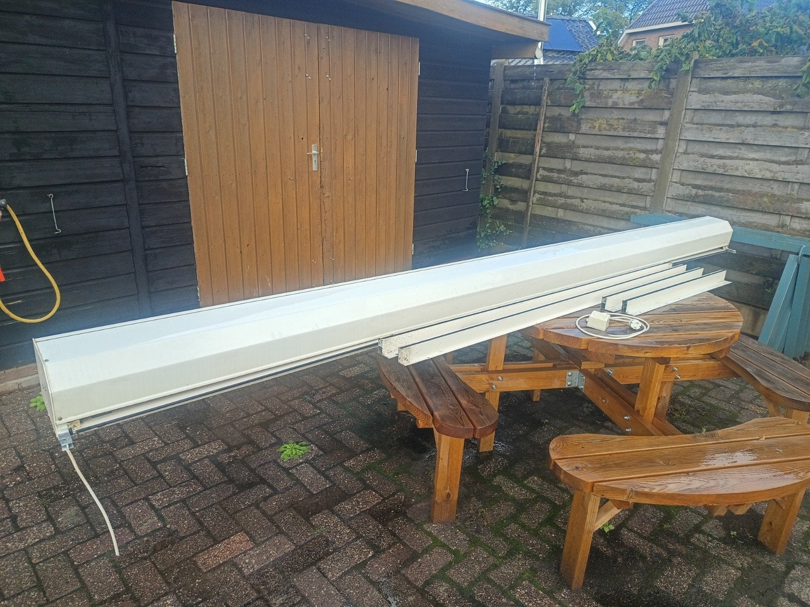 Elektrisch zonnescherm/rolluik, Doe-het-zelf en Verbouw, Ophalen, Gebruikt, 200 cm of meer, Elektrische bediening