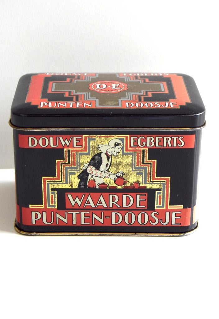 Vintage Douwe Egberts waardepunten doosje in goede staat, Verzamelen, Blikken, Ophalen of Verzenden, Gebruikt, Overige, Douwe Egberts