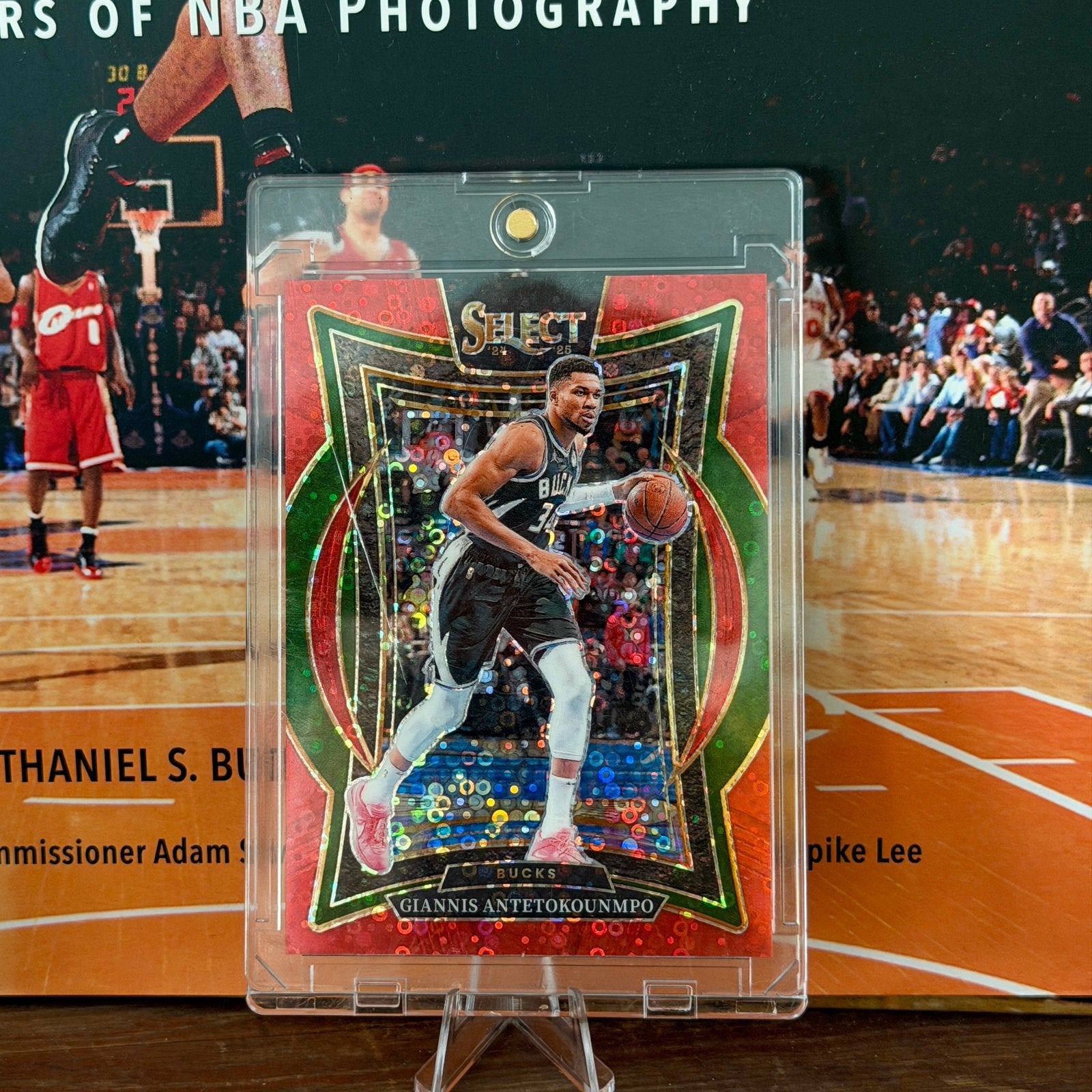 Giannis Antetokounmpo red disco /49 NBA Prizm card kaart, Ophalen of Verzenden, Zo goed als nieuw, Overige typen
