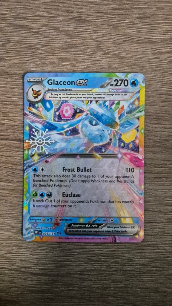 Pokémon kaart Glaceon ex PRE 026/131, Ophalen of Verzenden, Nieuw, Losse kaart