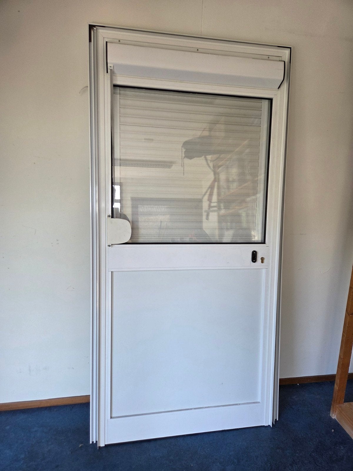 Nieuwe aluminium deur met kozijn, dubbel glas en rolluik 206, Doe-het-zelf en Verbouw, Deuren en Horren, Ophalen, 80 tot 100 cm