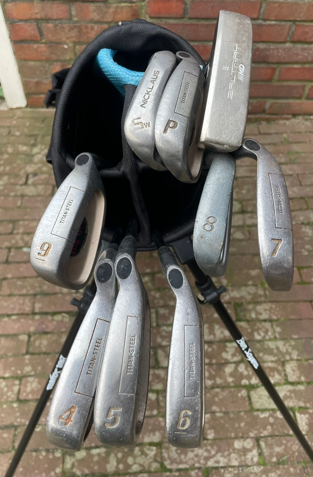 Volledige heren golfset titan steel bigben 4 5 6 7 8 9 pw sw