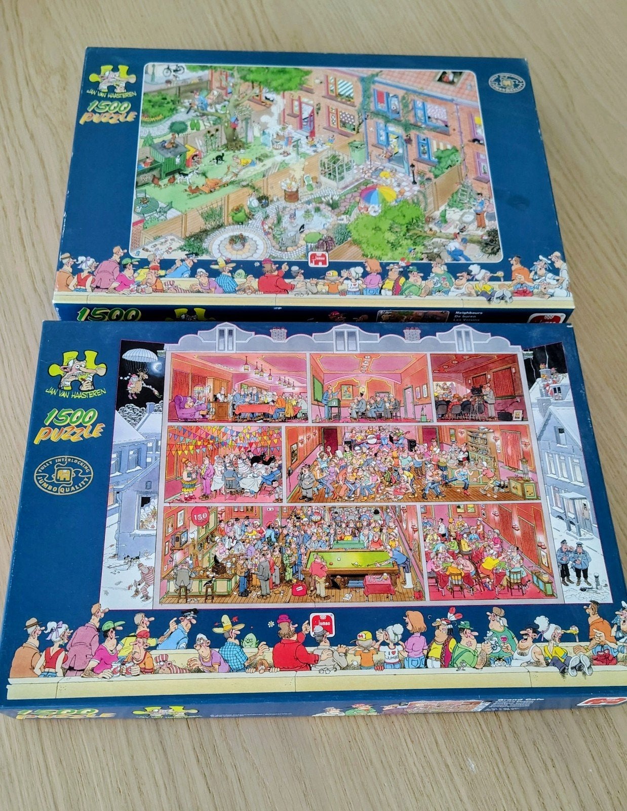2 Van Haasteren puzzels, Hobby en Vrije tijd, Ophalen of Verzenden, 500 t/m 1500 stukjes, Zo goed als nieuw, Legpuzzel