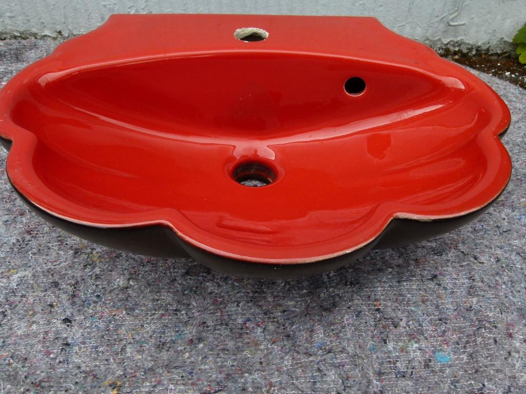 vintage wastafel fonteintje schelp 1981, Ophalen, Zo goed als nieuw, Steen, Wastafel