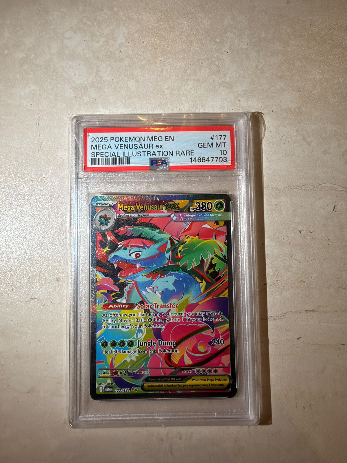 Te koop: Mega Venusaur ex #177 – PSA 10 GEM MINT, Ophalen of Verzenden, Zo goed als nieuw