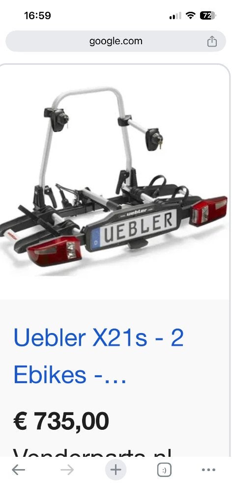 fietsendrager merk Uebler x21, Auto diversen, Fietsendragers, Ophalen, Zo goed als nieuw, 2 fietsen, Trekhaakdrager