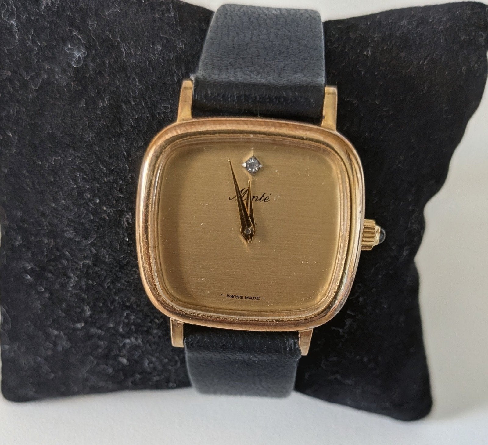 Monte Swiss Made Dameshorloge - Goudkleurig met Lederen Band, Overige merken, Overige materialen, Leer, Polshorloge