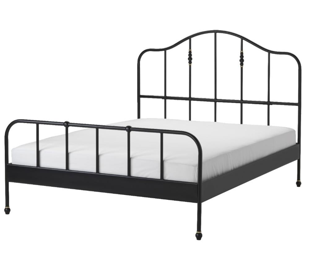 IKEA SAGSTUA bedframe 140x200, Huis en Inrichting, Slaapkamer | Bedden, Ophalen, Gebruikt, Zwart, Tweepersoons
