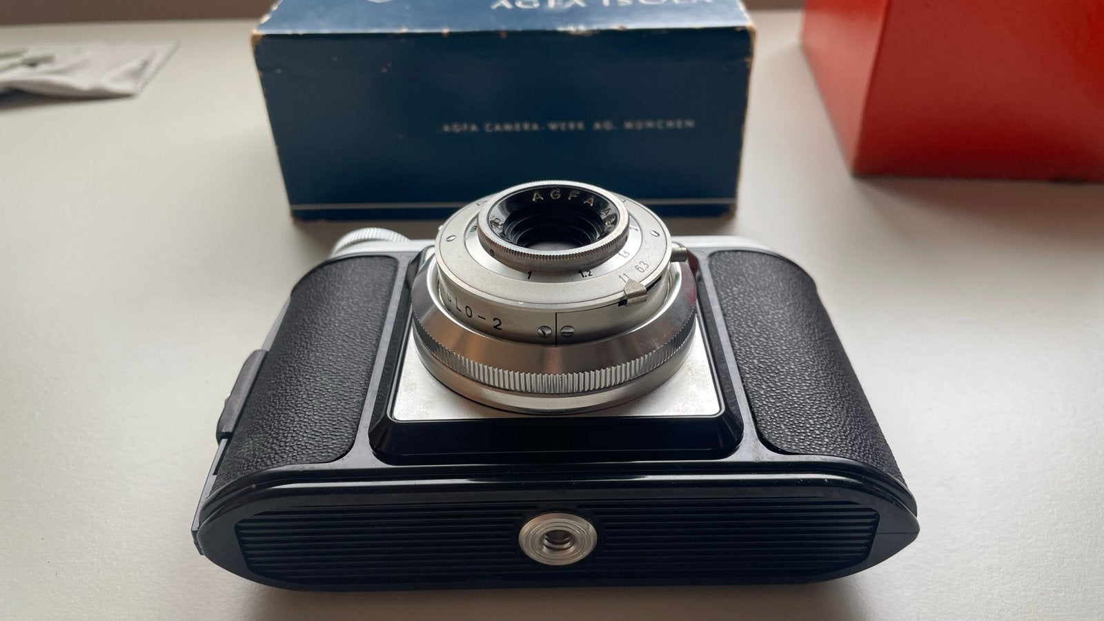 Agfa Isola 6x6 camera met originele doos en accessoires, Ophalen of Verzenden, Gebruikt, Compact, Overige Merken