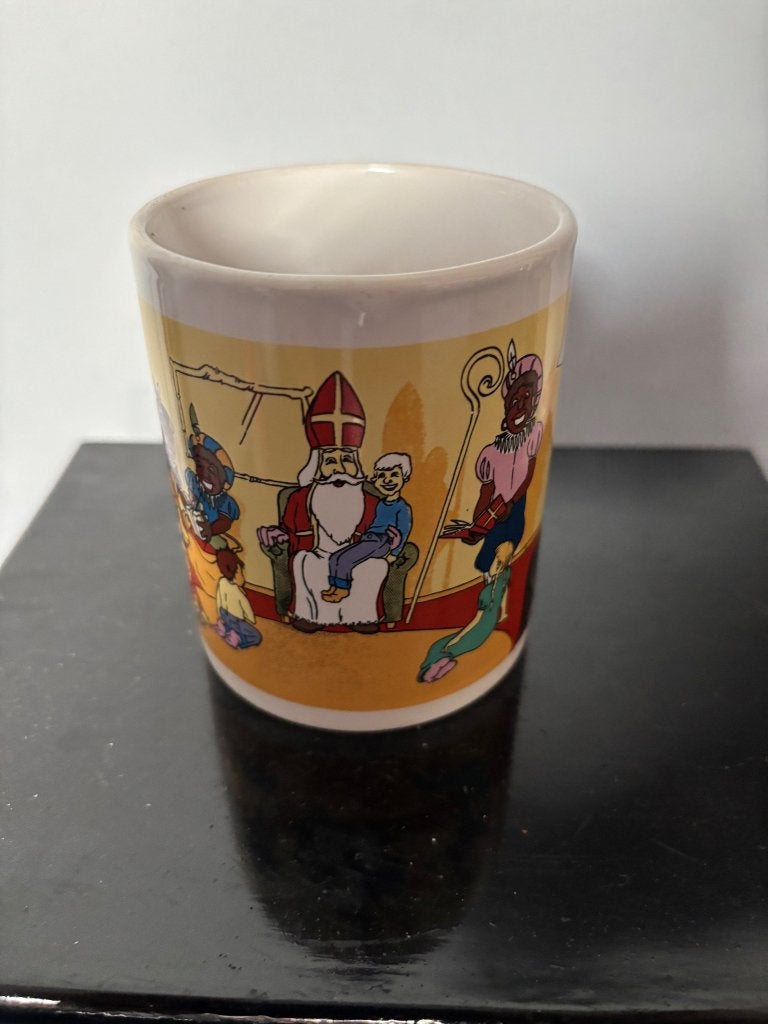 Vintage sinterklaas zwarte piet mok, Ophalen of Verzenden, Gebruikt