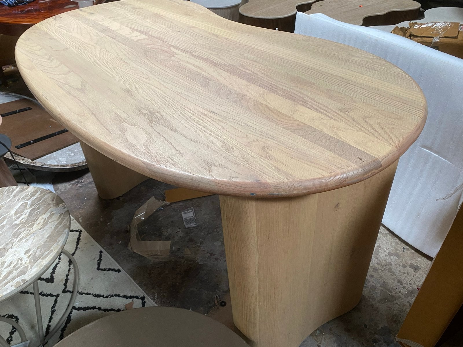 Bartafel 170x90 organische vorm massief eiken, Ophalen, Nieuw