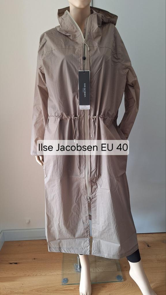 Ilse Jacobsen semi-transparante taupe bruine regenjas 40/42, Bruin, Maat 42/44 (L), Nieuw, Ophalen of Verzenden