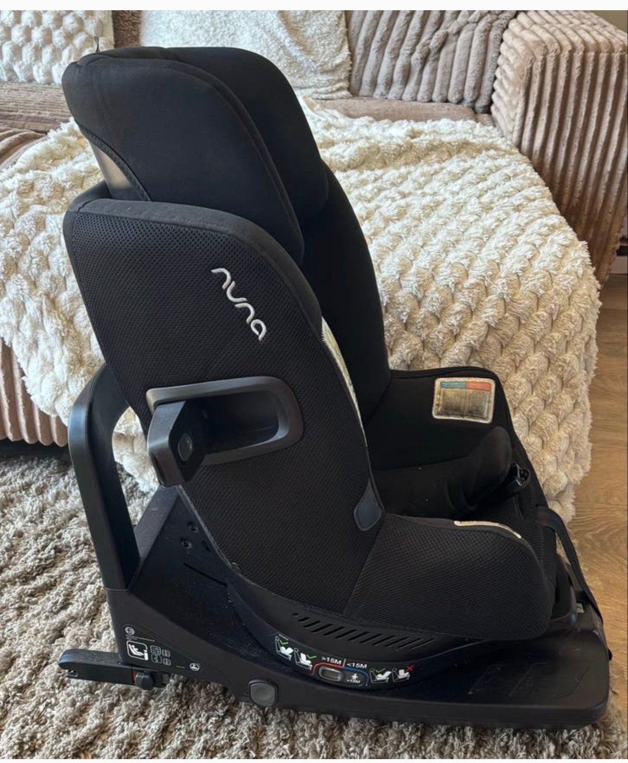 Nuna Prym Autostoel met isofix en 360 graden draaibaar, Gebruikt, 0 t/m 18 kg, Verstelbare rugleuning, Isofix