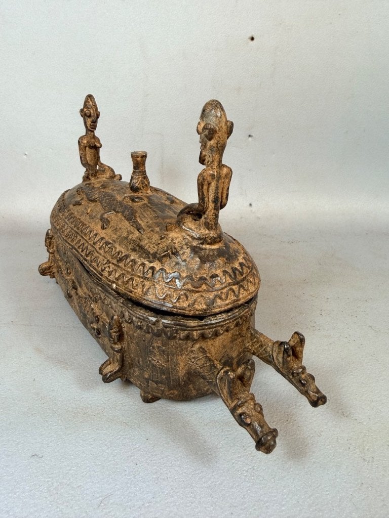 260922 Afrikaans Dogon bronze box - Mali, Ophalen of Verzenden