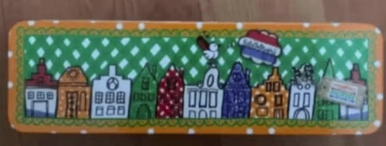 Rechthoekig blik voor cake, perperkoek met Hollandse huisjes, Ophalen of Verzenden, Nieuw, Koek(jes)