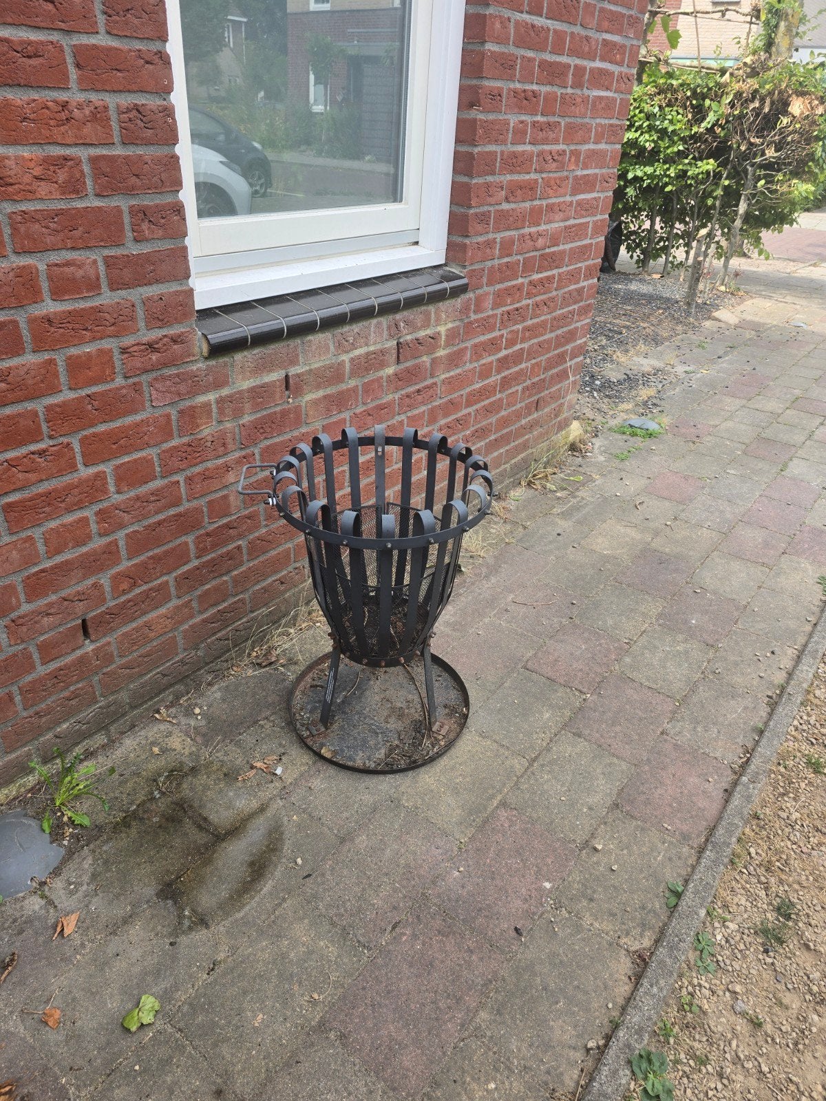 Vuurkorf met BBQ-rooster - Nooit gebruikt!, Ophalen, Gebruikt