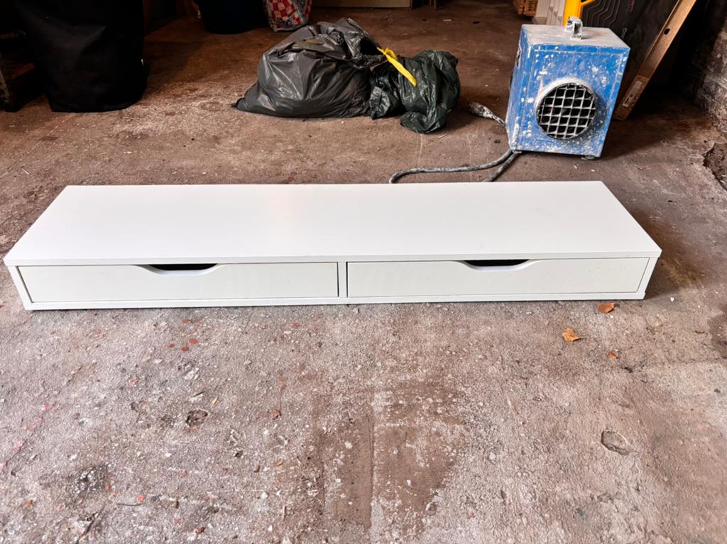 Wandplank met 2 lades eronder, wit, Huis en Inrichting, Woonaccessoires | Wandplanken en Boekenplanken, Ophalen, Zo goed als nieuw