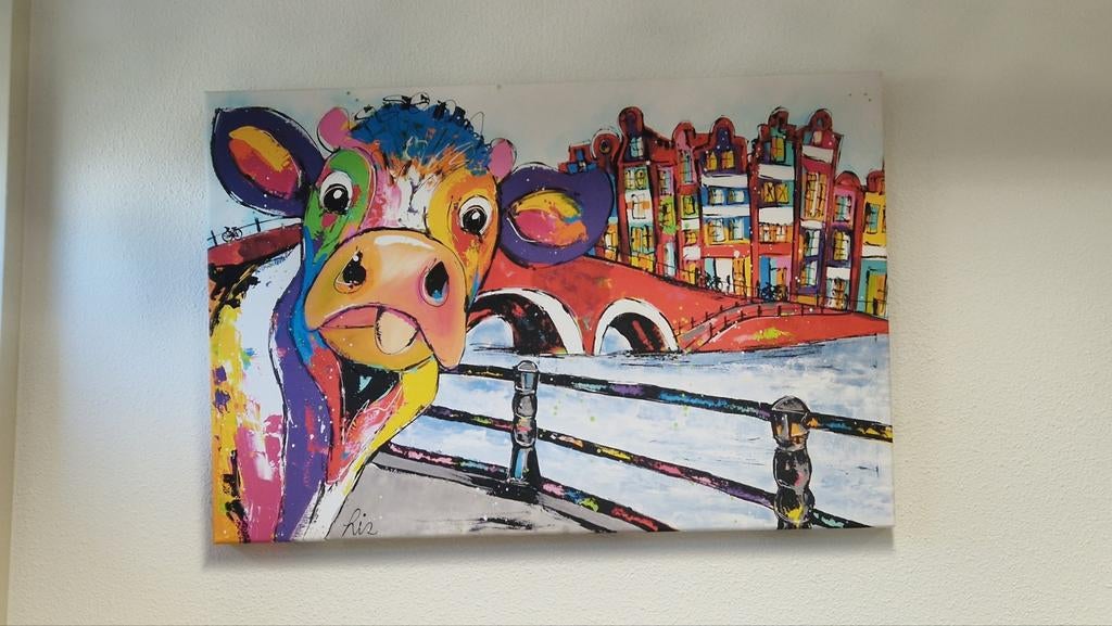 Vrolijk schilderij: Koe in Amsterdam, Ophalen