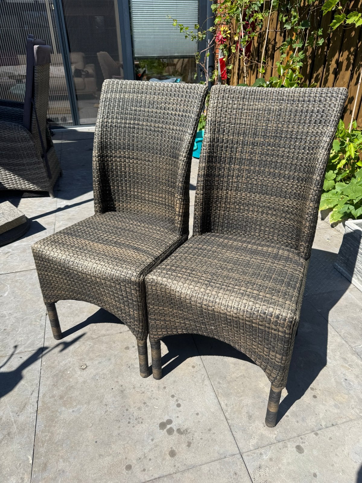 Set van 6 Lloyd Loom tuinstoelen - Zo goed als nieuw, Ophalen, Twee, Bruin, Riet of Rotan