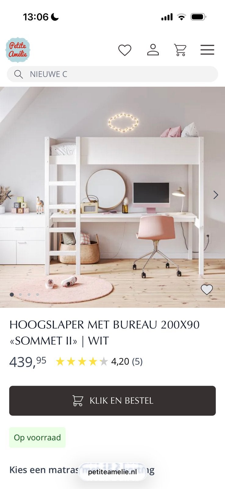 Hoogslaper met bureau, Ophalen of Verzenden, Zo goed als nieuw, Hoogslaper