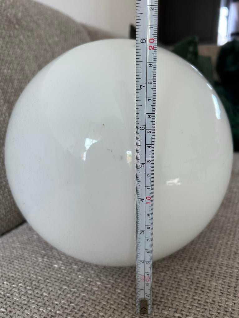 IKEA Glazen Bol Lampenkap - Wit, Ø 20cm, Ophalen of Verzenden, Zo goed als nieuw