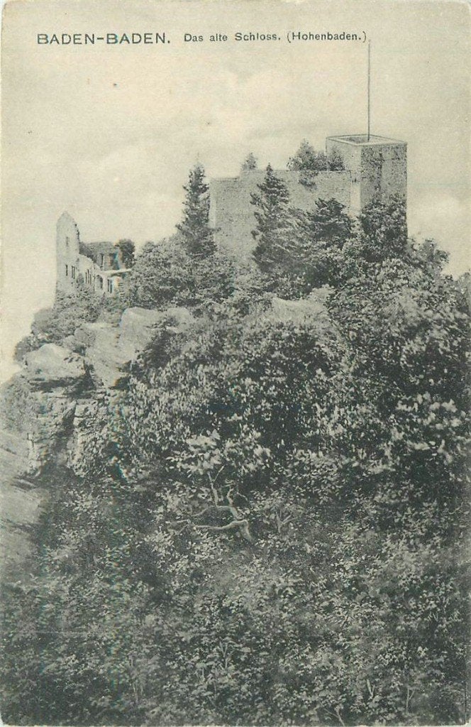 701-399-003 Baden-Baden Schloss, Verzamelen, Ophalen of Verzenden, Voor 1920, Duitsland