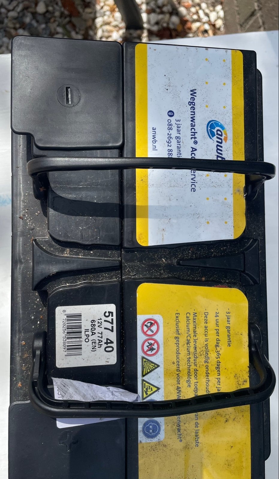 ANWB Wegenwacht Accu 12V 77Ah 680A (EN) - Gebruikt, Auto-onderdelen, Ophalen, Gebruikt, Universele onderdelen