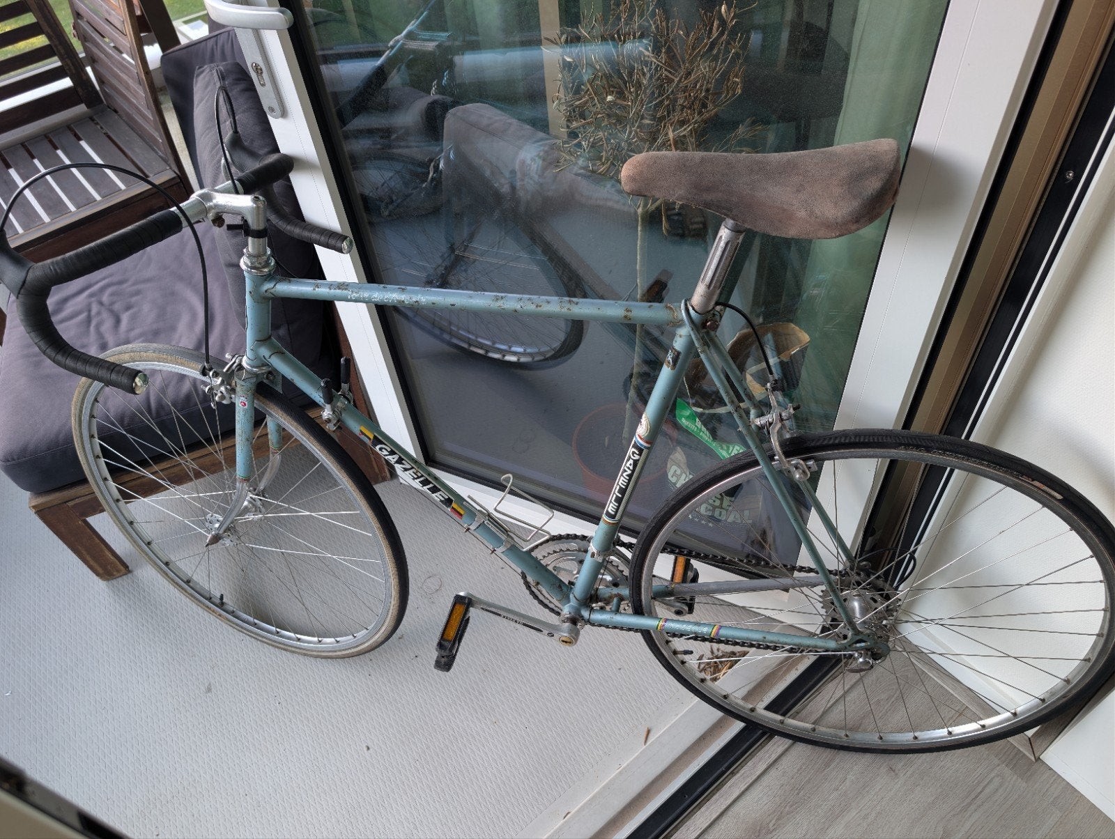 Vintage Gazelle racefiets - Lichtblauw, tour l avenir, Ophalen, Gebruikt, Gazelle