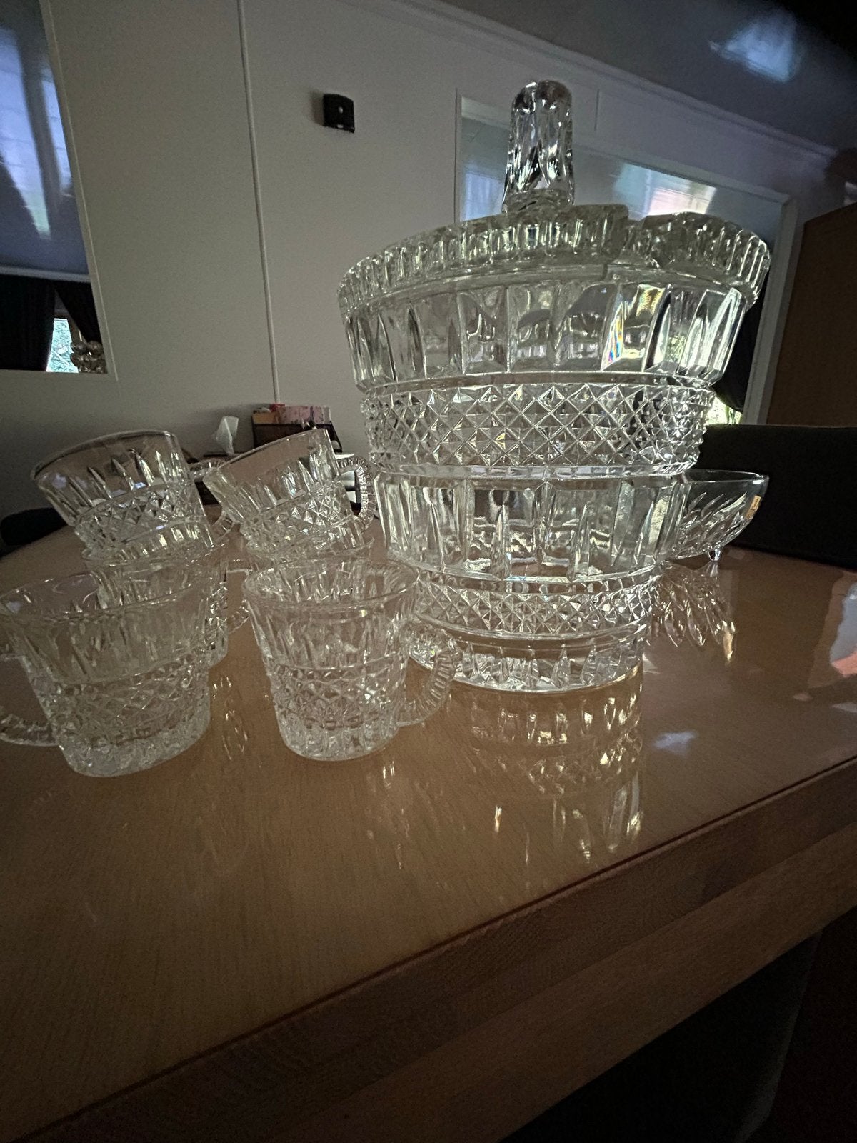 Bohemia Kristallen Punch Set - Vintage Tsjechisch Glas, Ophalen