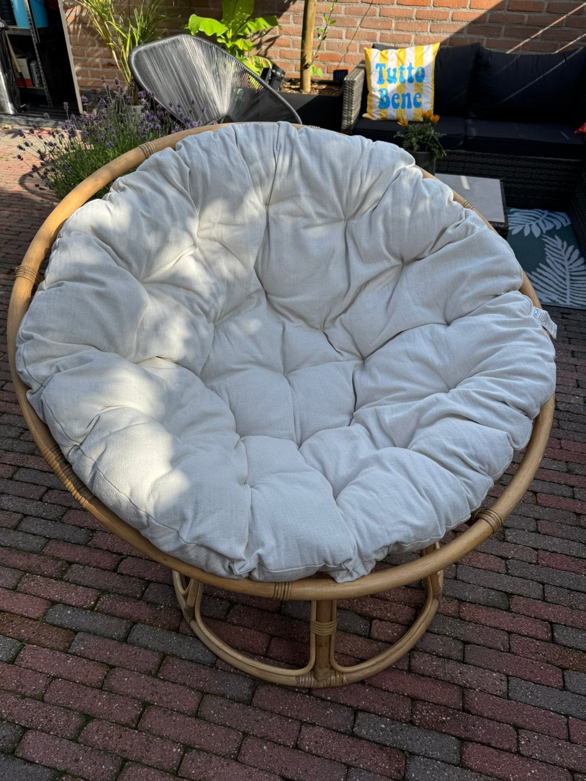 Rotan tuinstoel zgan, Tuin en Terras, Ophalen, Zo goed als nieuw, Stoel, 2 zitplaatsen