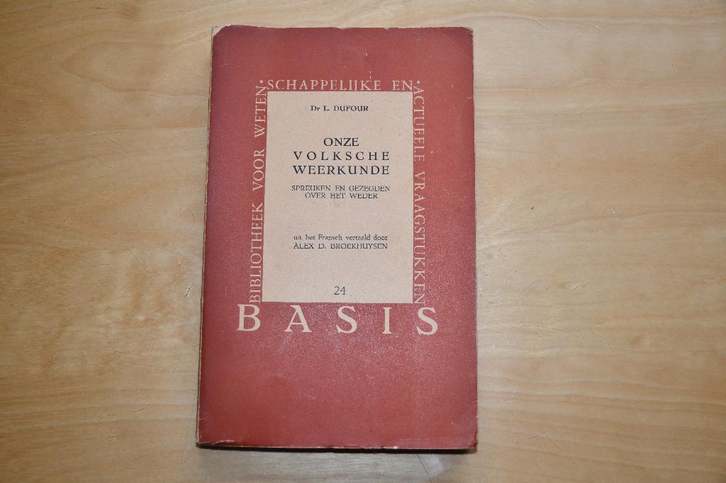Onze volksche weerkunde, Gelezen, L. Dufour, Niet van toepassing, Ophalen of Verzenden