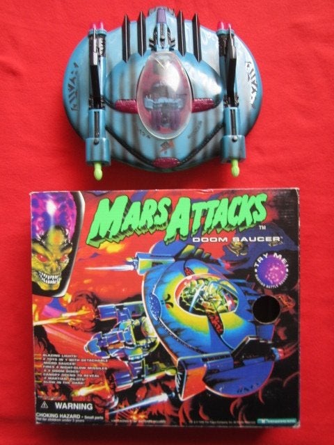 Figuur Mars Attacks Alien Flying Saucer UFO, Ophalen of Verzenden, Zo goed als nieuw, Beeldje, Replica of Model