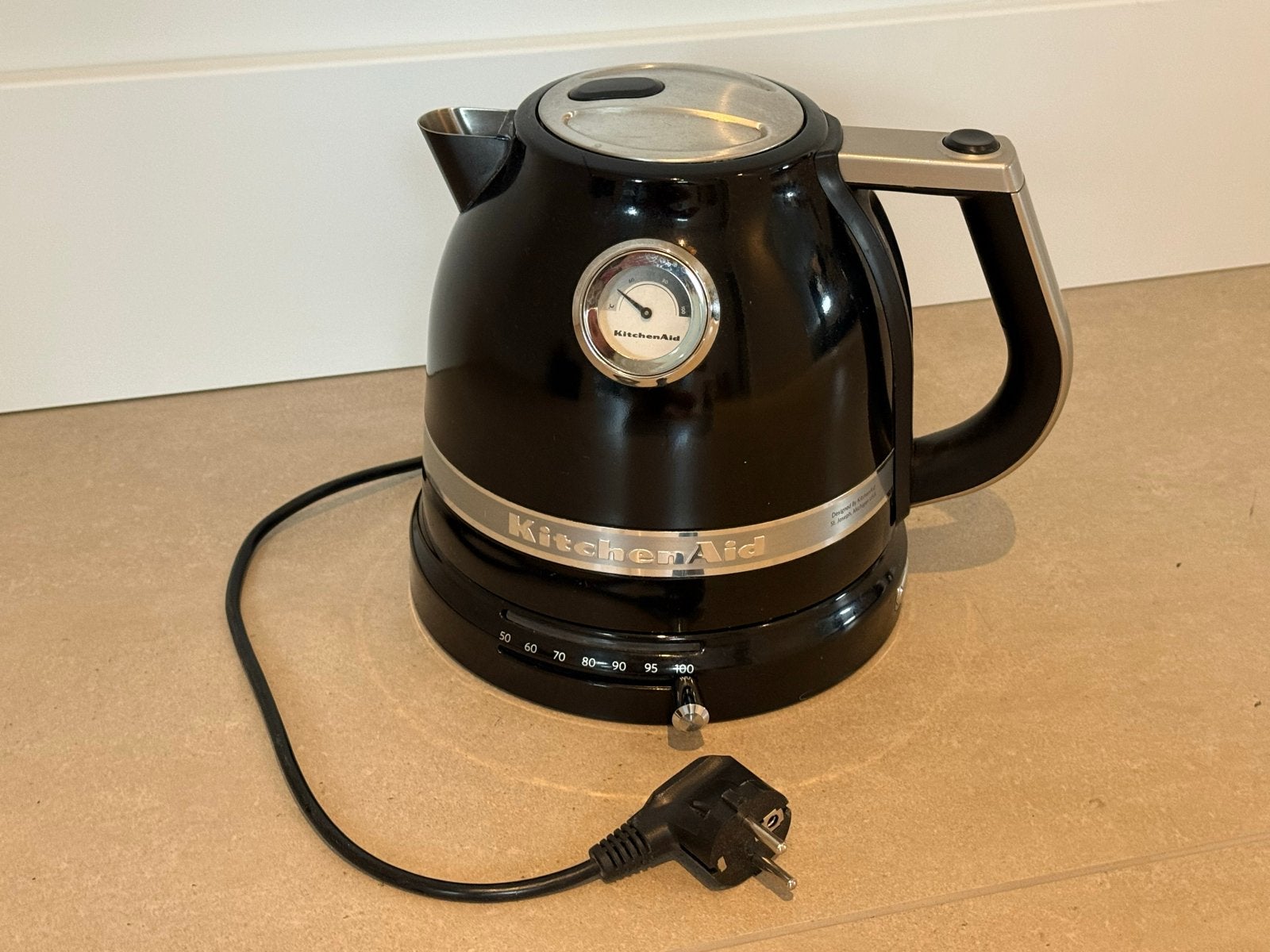 KitchenAid Artisan Waterkoker Zwart - Temperatuurregeling, Witgoed en Apparatuur, Waterkokers, 1 tot 2 liter, Ophalen, Gebruikt