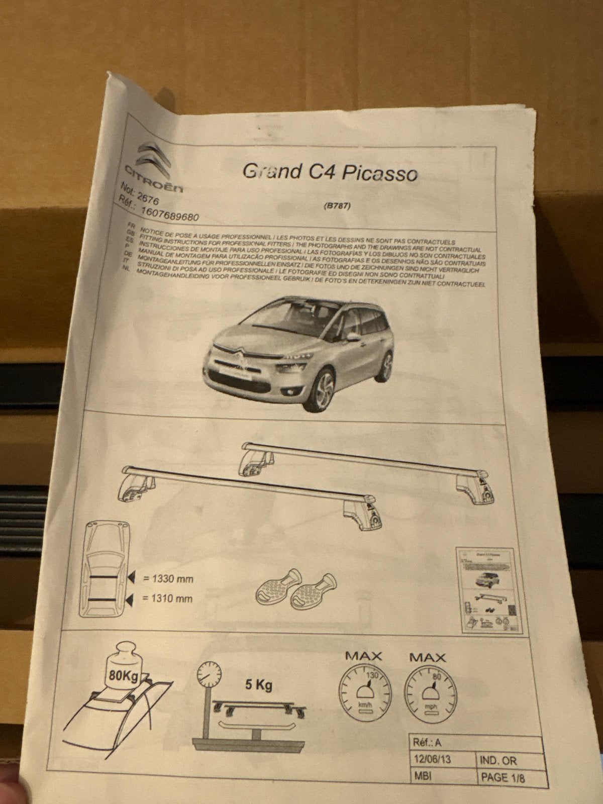 Citroën Grand C4 Picasso dakdragers (B787), Auto diversen, Ophalen, Zo goed als nieuw