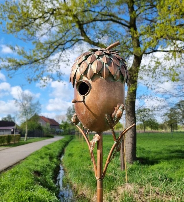 Eikenblad Vogelhuisje op paal - 170 cm hoog, Ophalen of Verzenden, Nieuw