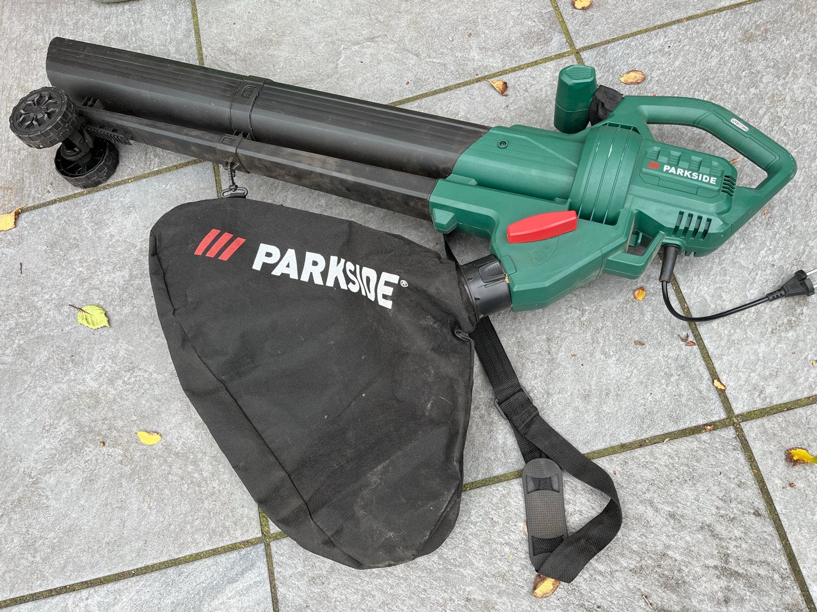 Parkside elektrische bladblazer met zuigfunctie, Ophalen, Gebruikt, Handgedragen, Met opvangzak