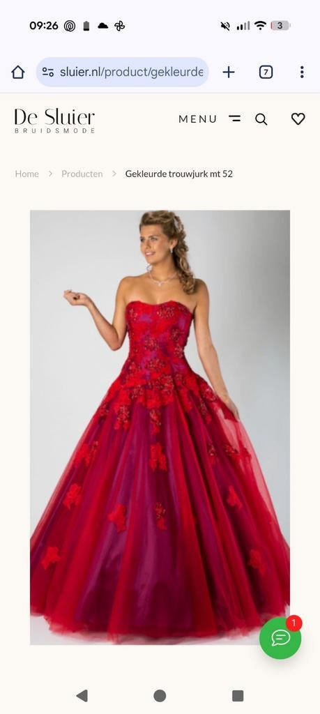 Rood met paarse trouwjurk, Ophalen, Gedragen, Rood, Trouwjurk