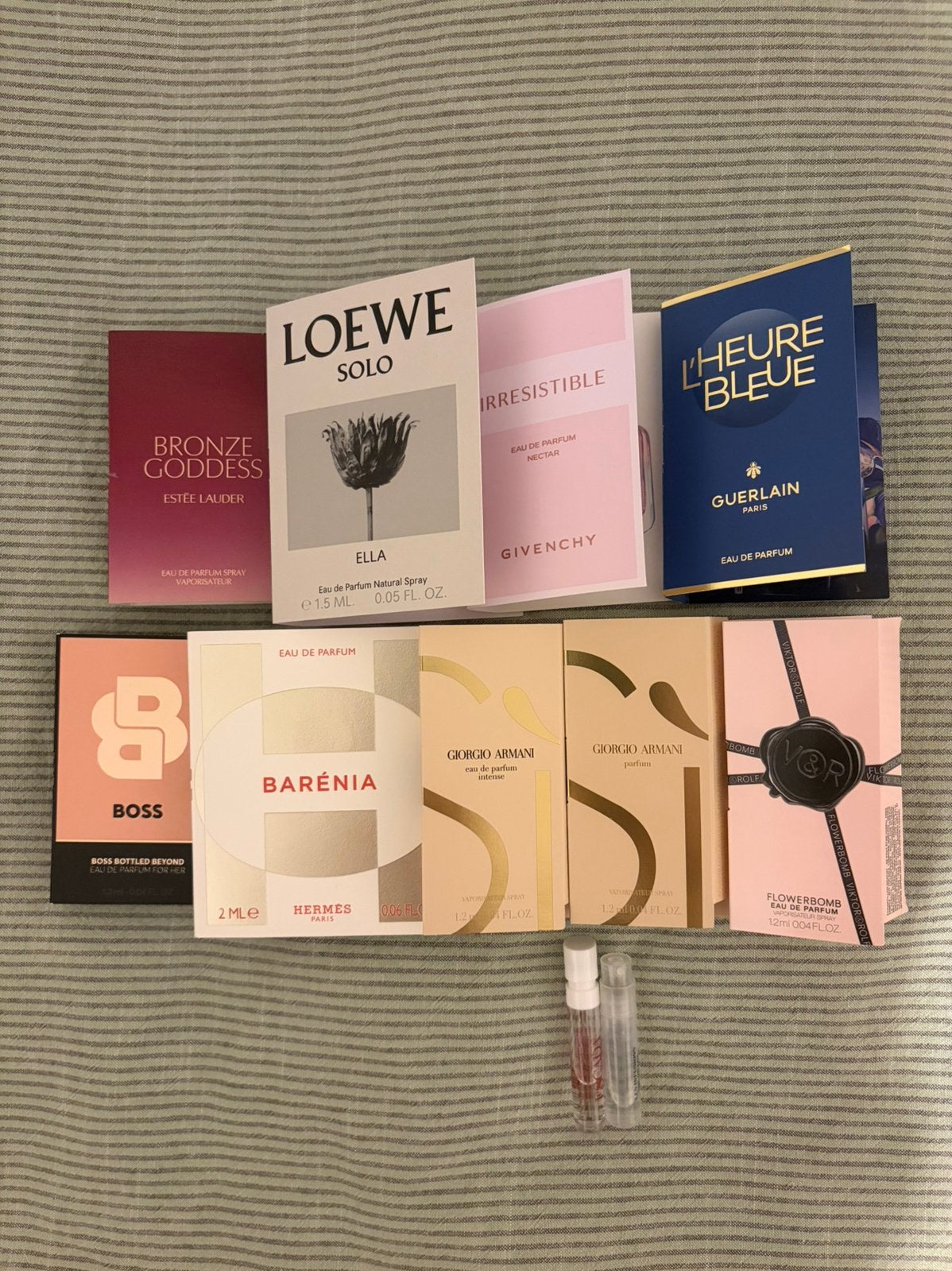 Guerlain Givenchy Hermes Armani Boss Loewe Prada etc samples, Ophalen of Verzenden, Zo goed als nieuw