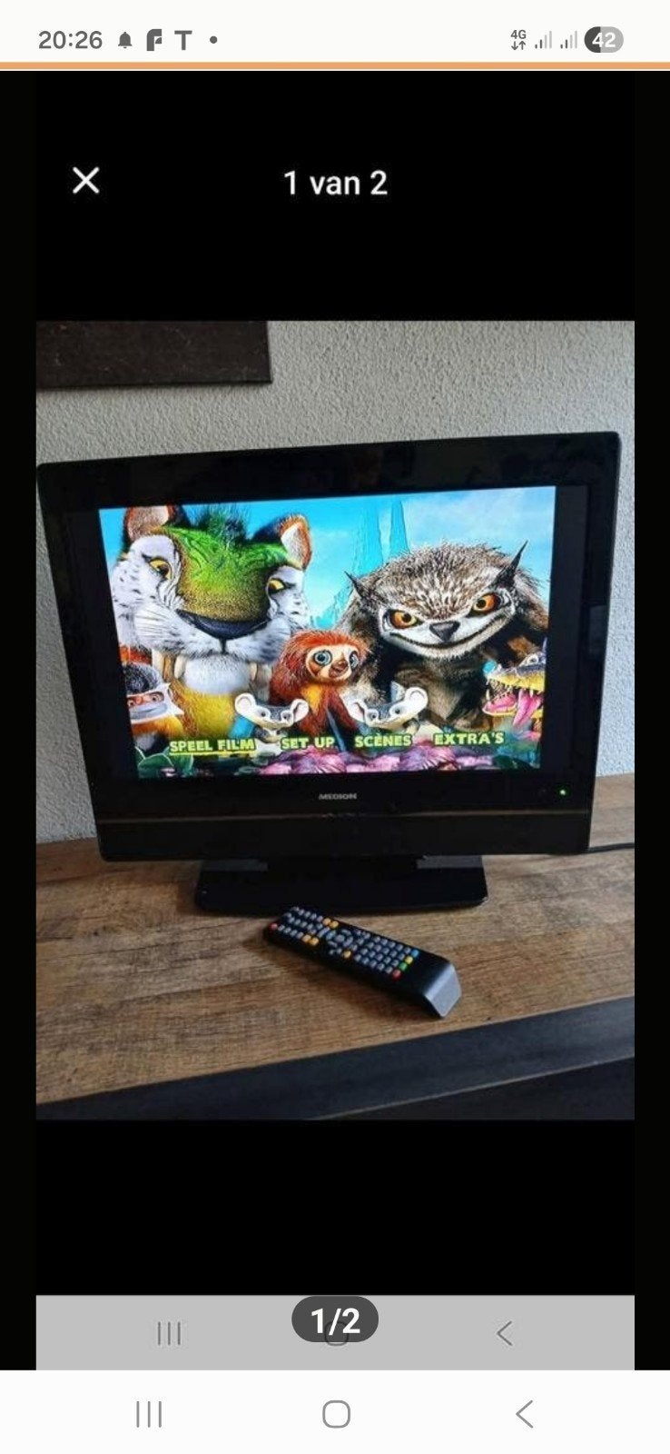 Medion 21.6" LCD TV - Ideaal voor slaapkamer/kinderkamer, Gebruikt, 50 Hz, 40 tot 60 cm, Ophalen