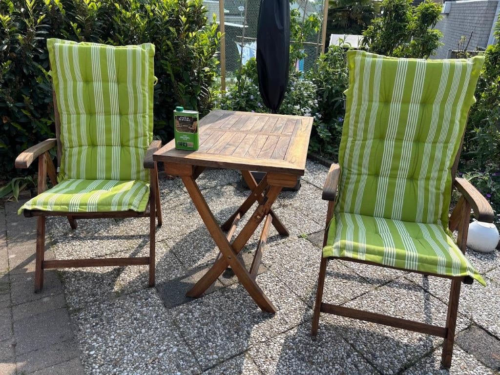 Tuinset Teakhout, Gebruikt, Teakhout, Tuinset, Eettafel